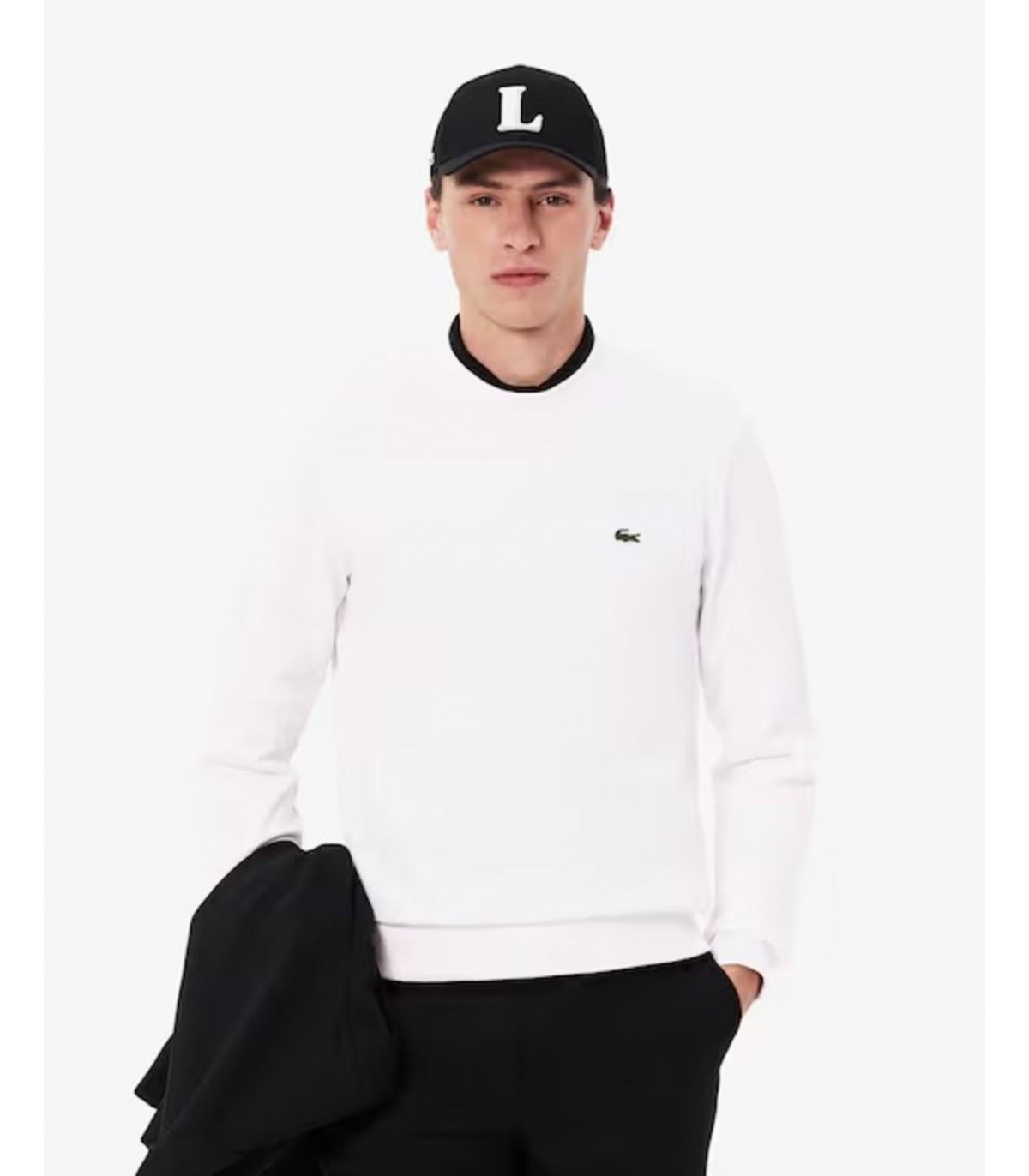 Sweat col rond lacoste 001-blanc