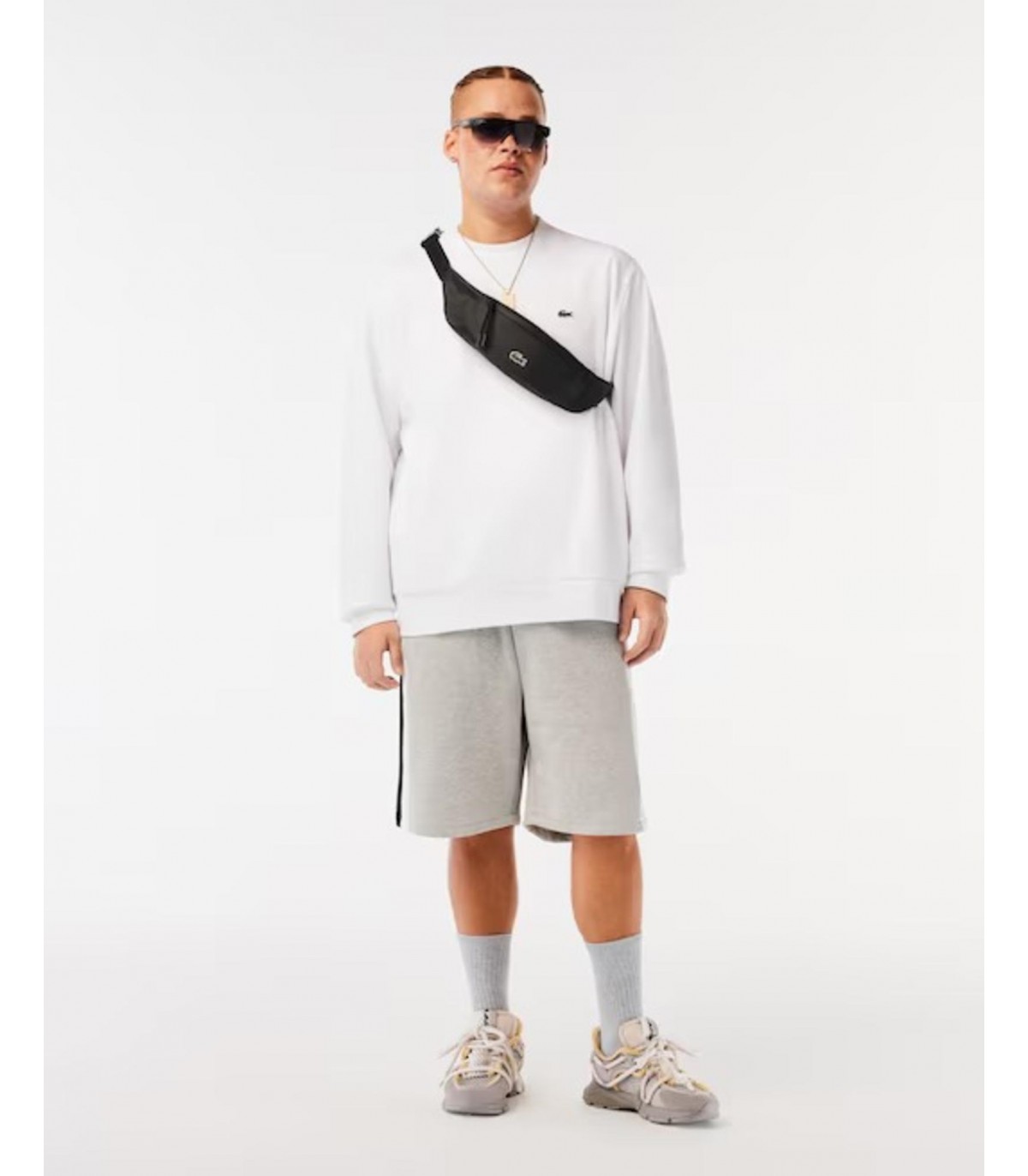 Sweat col rond lacoste 001-blanc