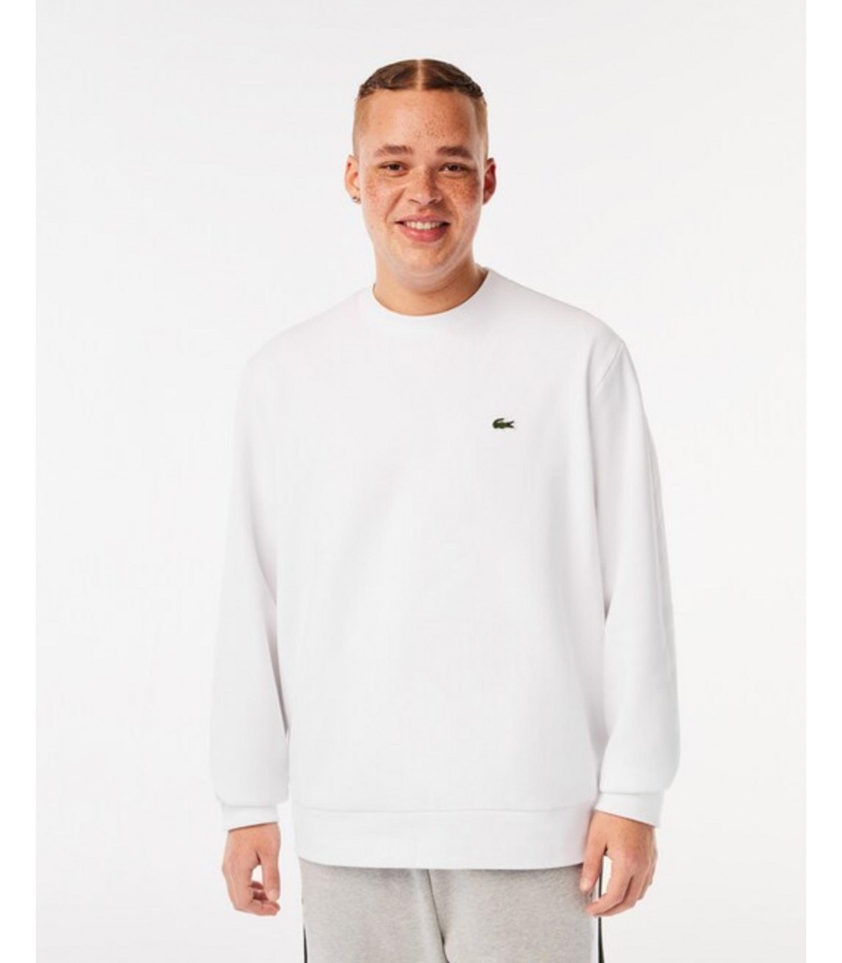 Sweat col rond lacoste 001-blanc