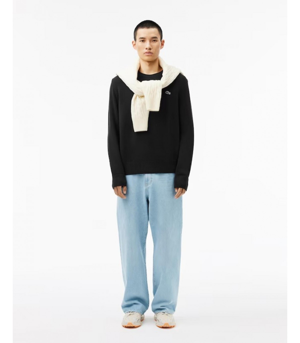 Pull col rond lacoste 031-noir