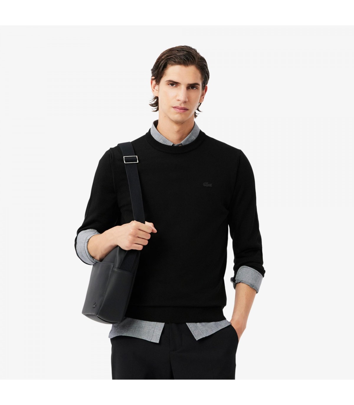 Pull col rond lacoste 031-noir