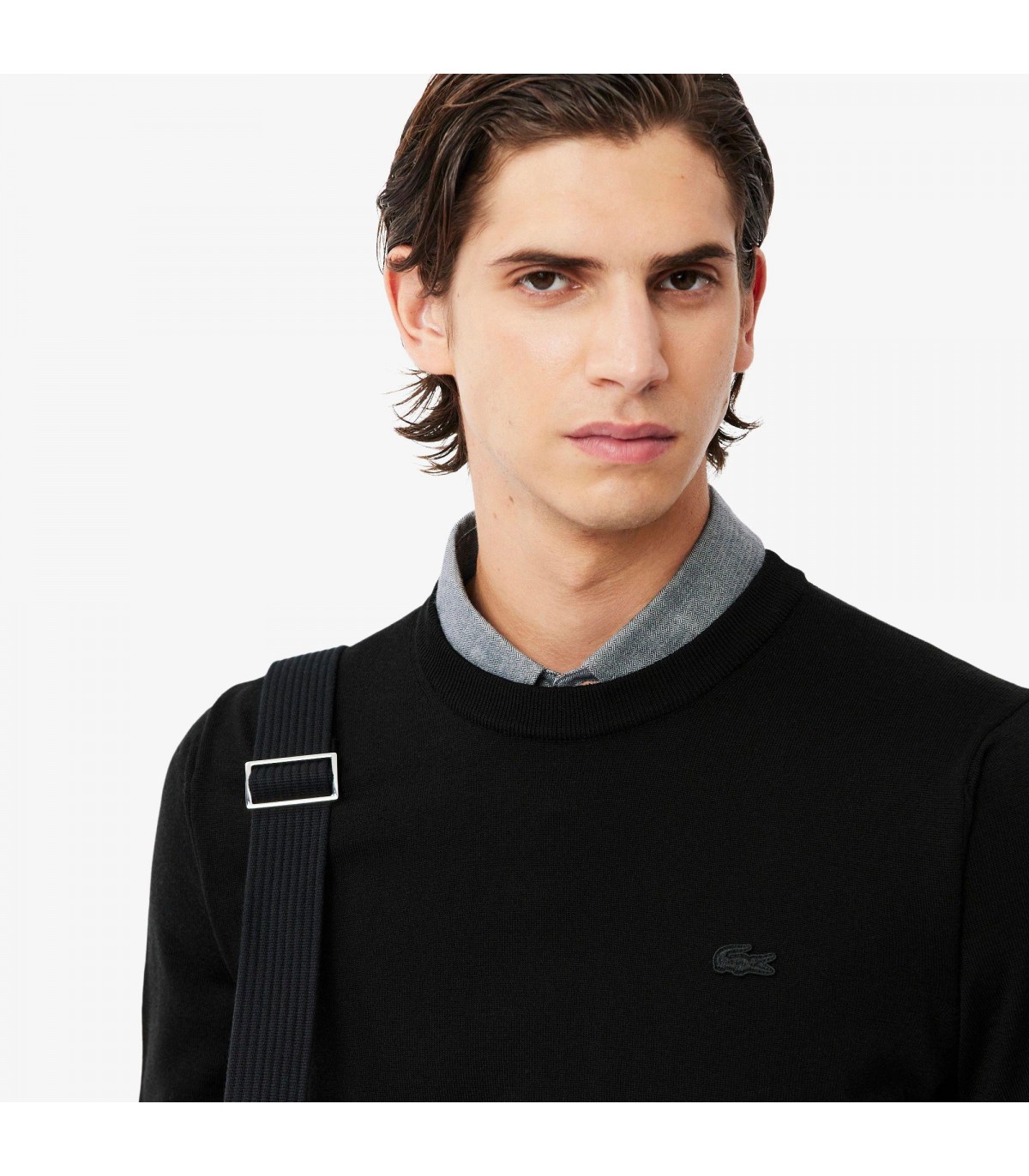 Pull col rond lacoste 031-noir