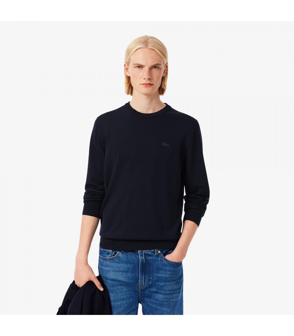 Pull col rond lacoste 166-marine