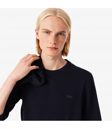 Pull col rond lacoste 166-marine