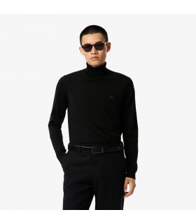 Pull col roule lacoste 031-noir