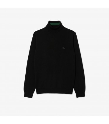 Pull col roule lacoste 031-noir