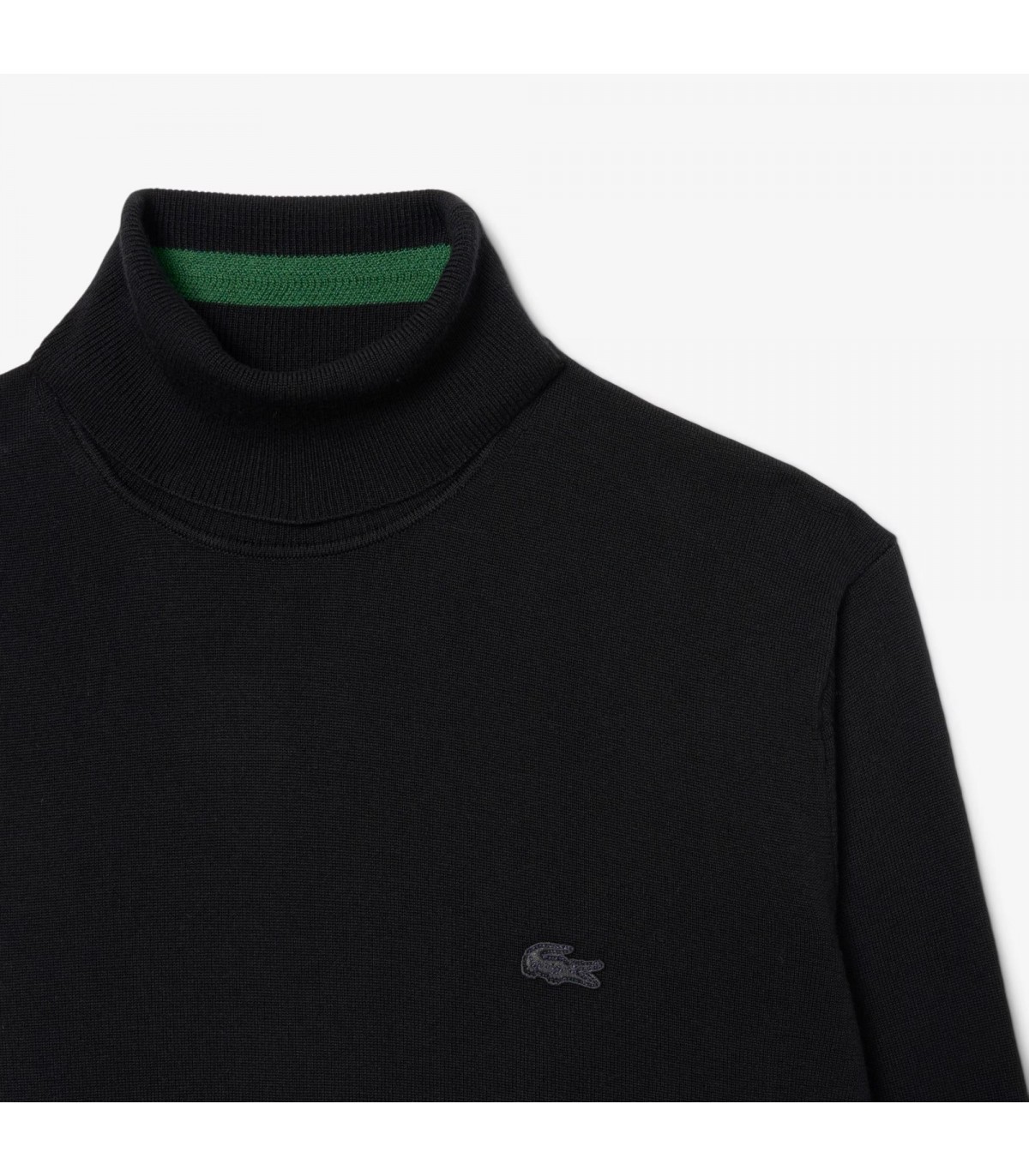 Pull col roule lacoste 031-noir