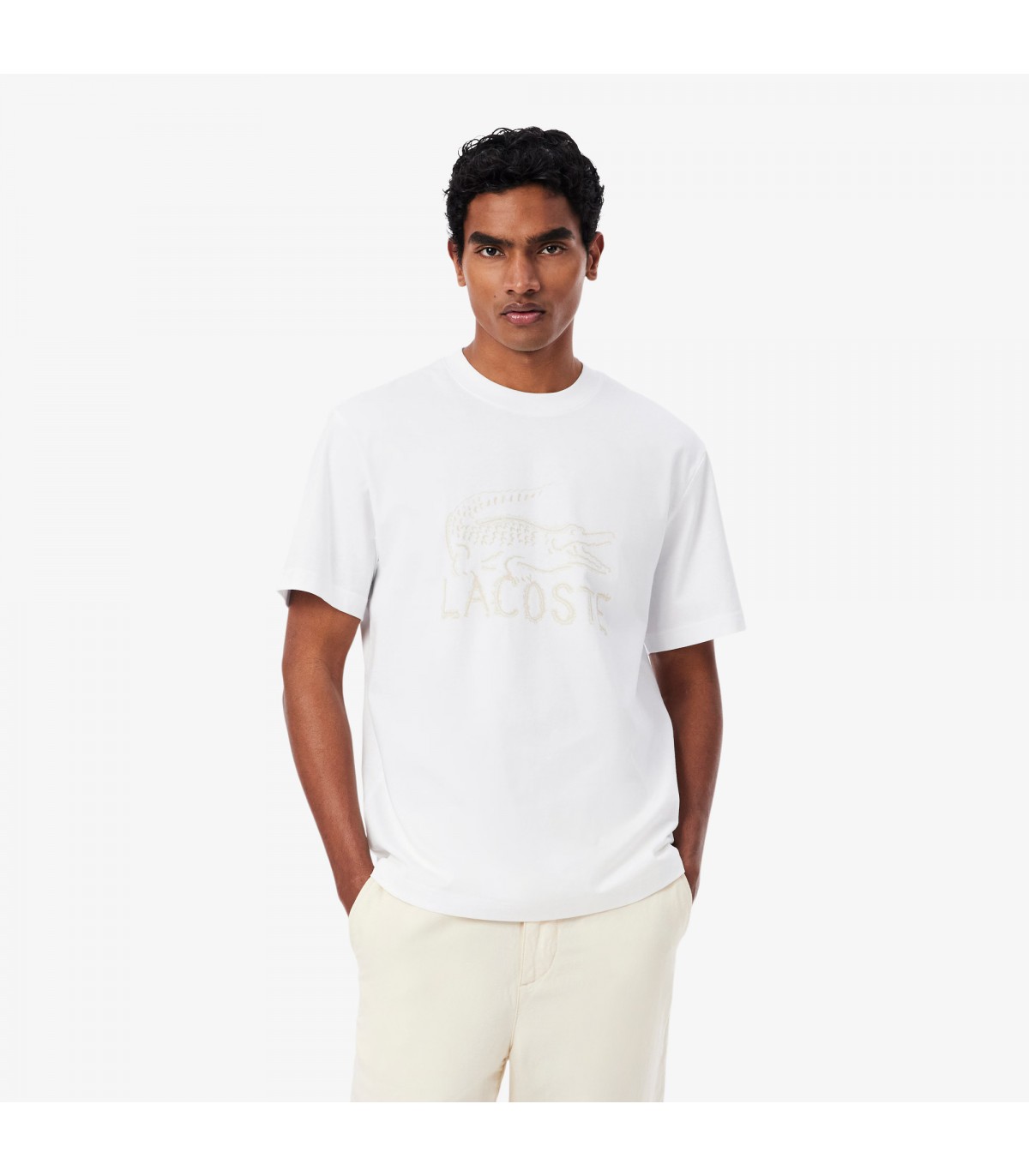 Tee shirt mc lacoste 001-blanc