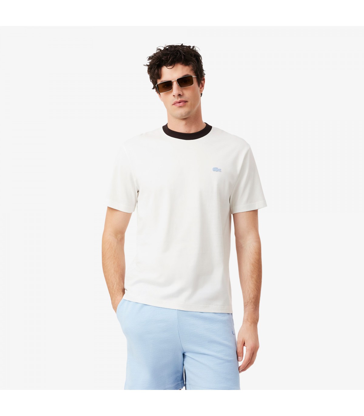 Tee shirt mc lacoste 70v-farine