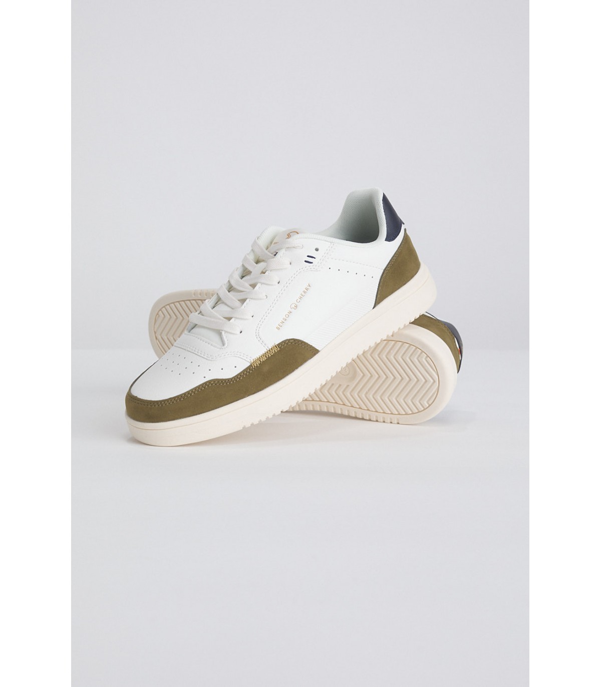 Baskets benson & cherry blanc/kaki