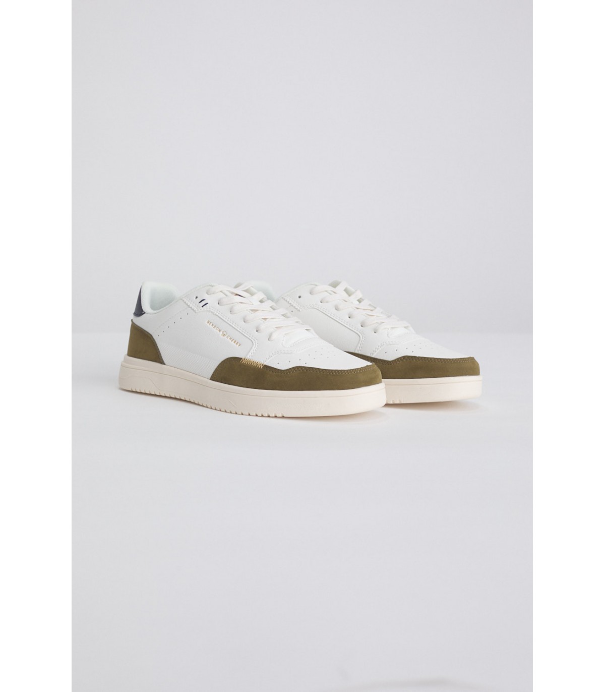 Baskets benson & cherry blanc/kaki