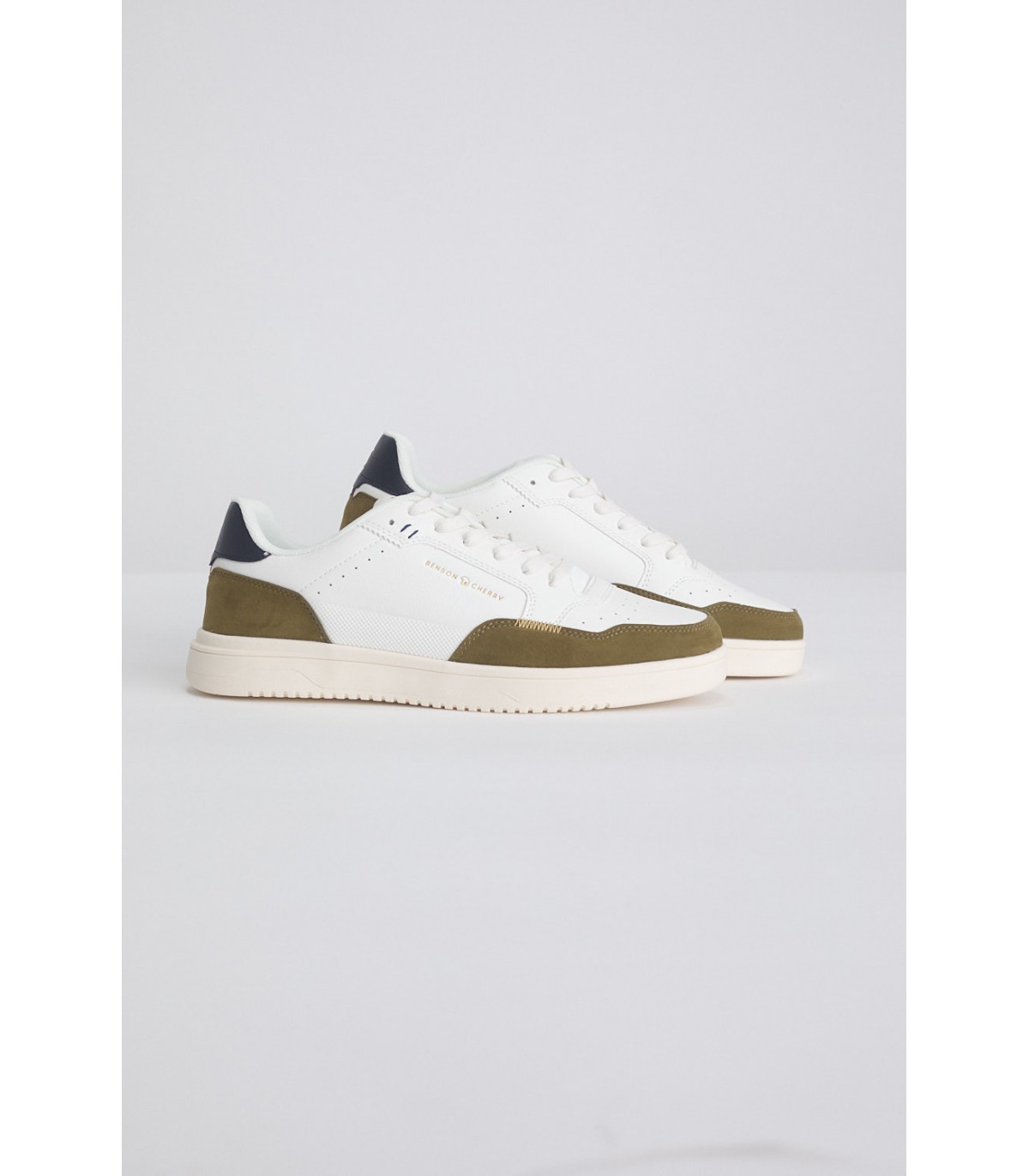 Baskets benson & cherry blanc/kaki