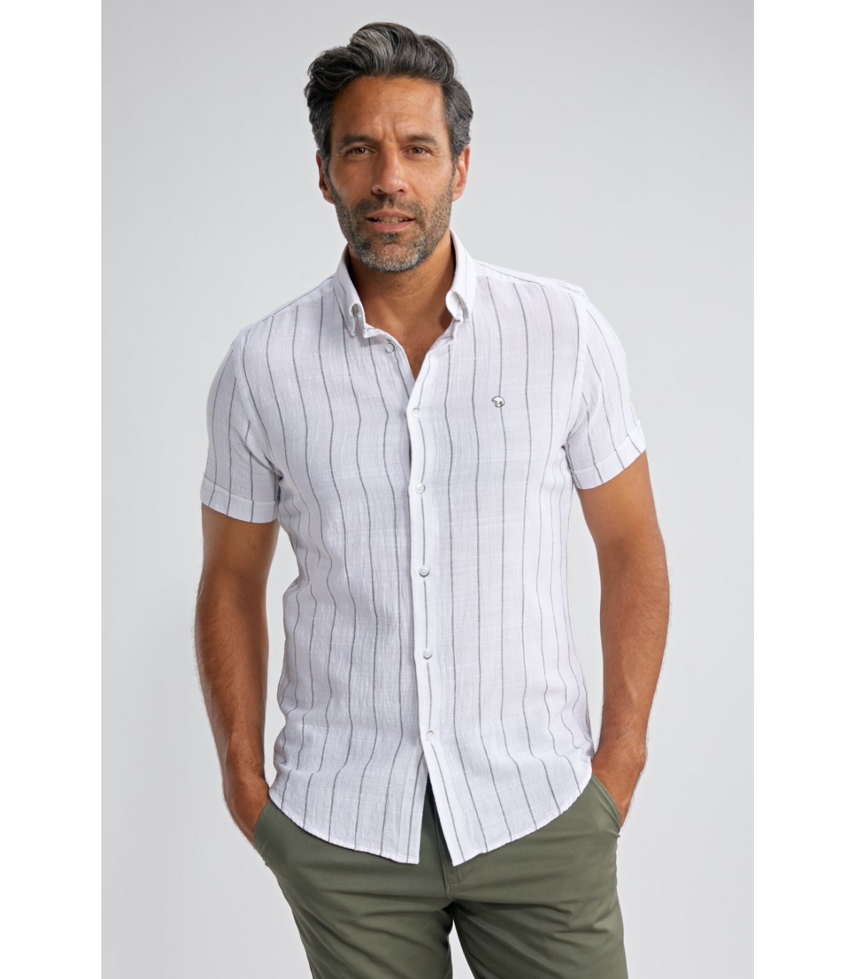 Chemise mc benson & cherry blanc-kaki