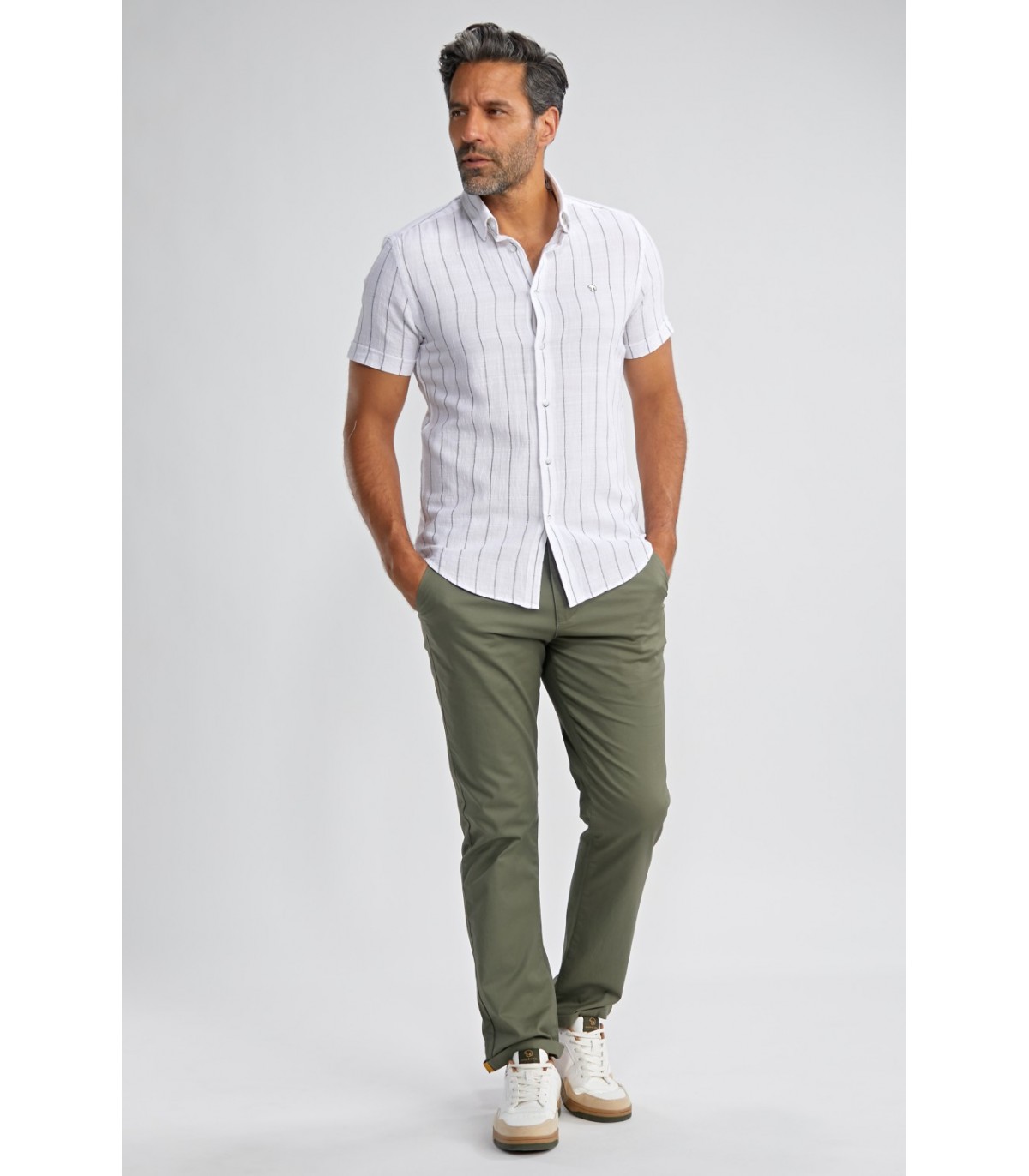 Chemise mc benson & cherry blanc-kaki
