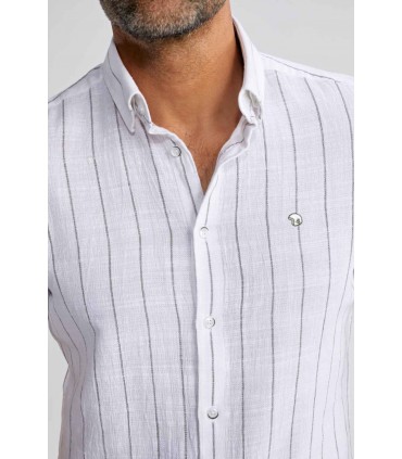 Chemise mc benson & cherry blanc-kaki