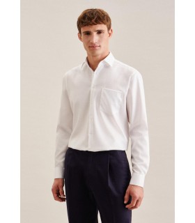 Chemise ml uni seidensticker 01blanc