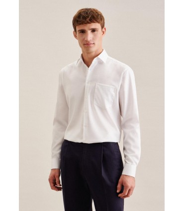 Chemise ml uni seidensticker 01blanc