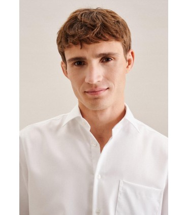 Chemise ml uni seidensticker 01blanc