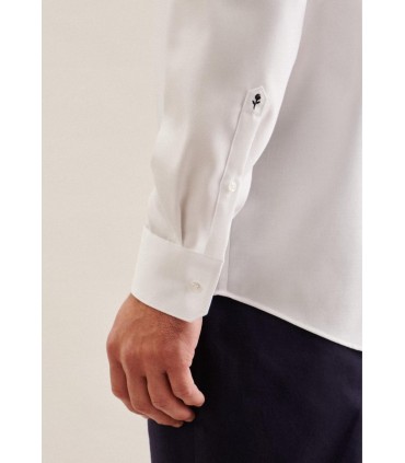 Chemise ml uni seidensticker 01blanc