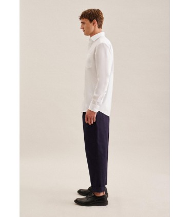 Chemise ml uni seidensticker 01blanc