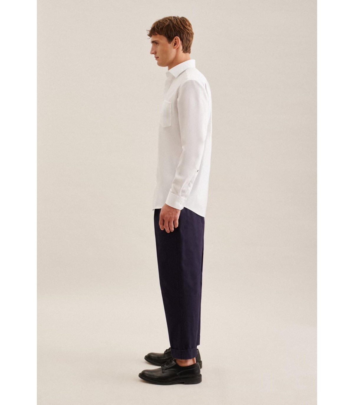 Chemise ml uni seidensticker 01blanc