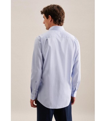 Chemise ml uni seidensticker 13bleuclair