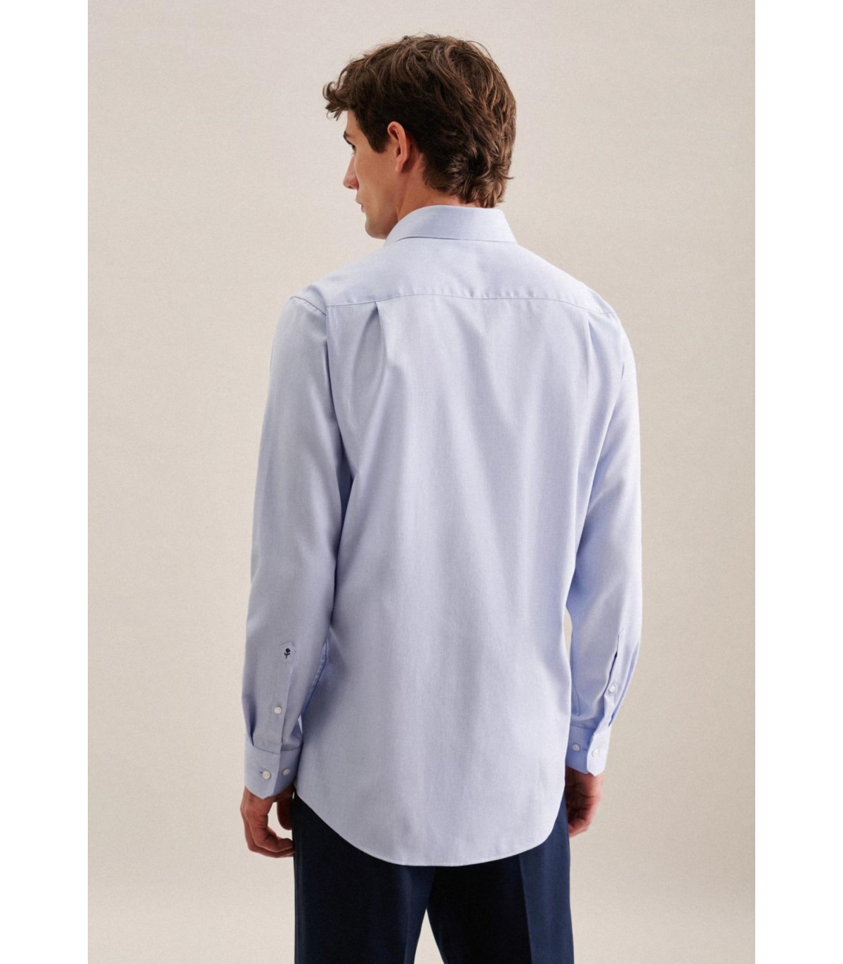 Chemise ml uni seidensticker 13bleuclair