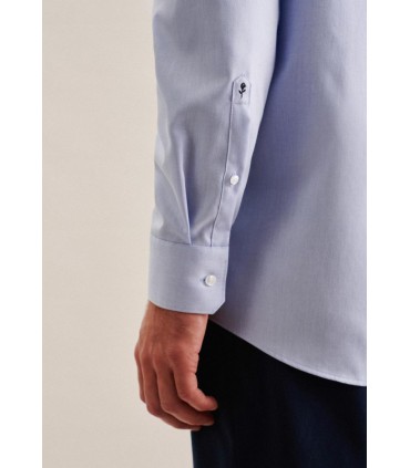 Chemise ml uni seidensticker 13bleuclair