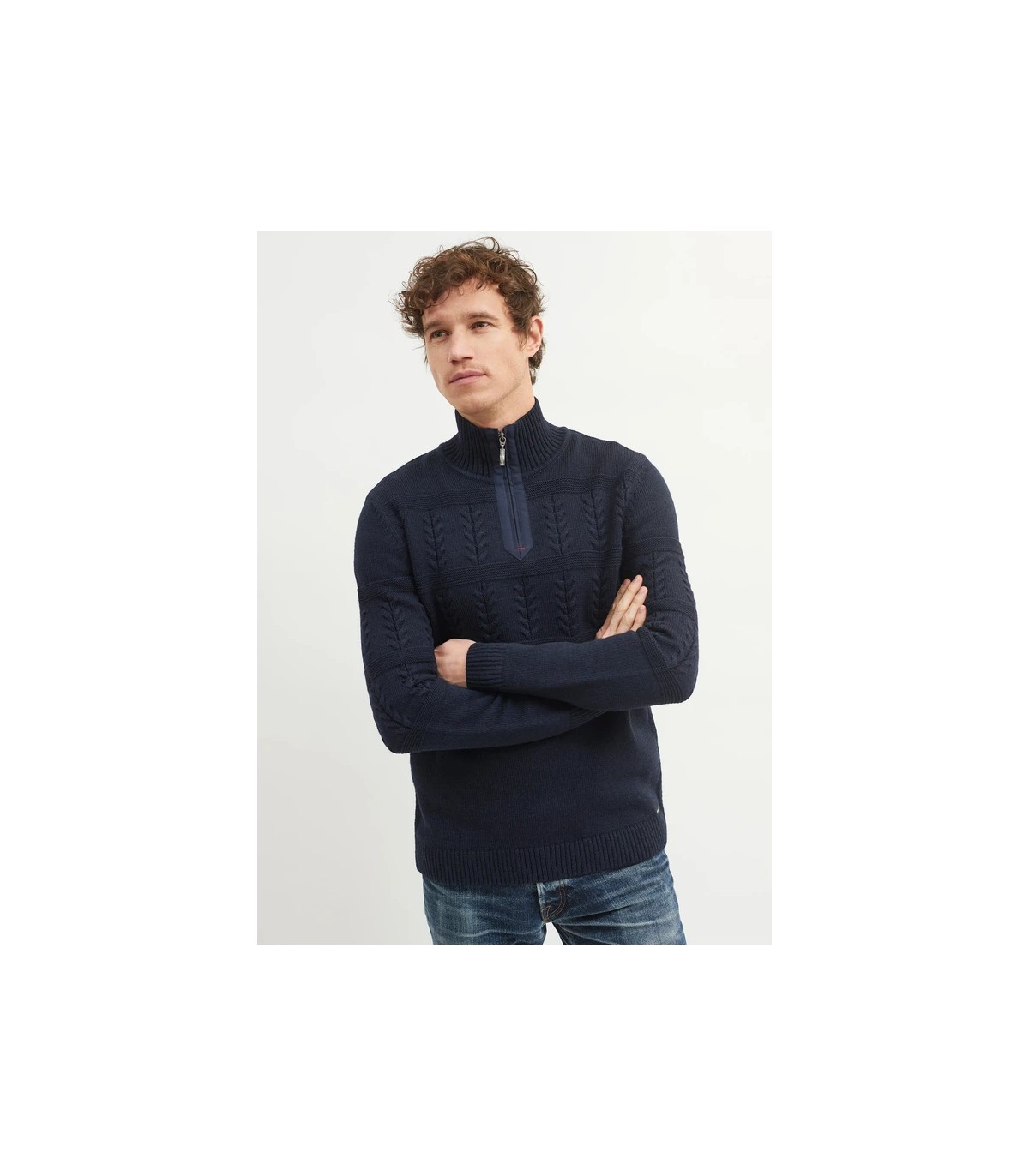 Pull col zippe saint-james ccnavy