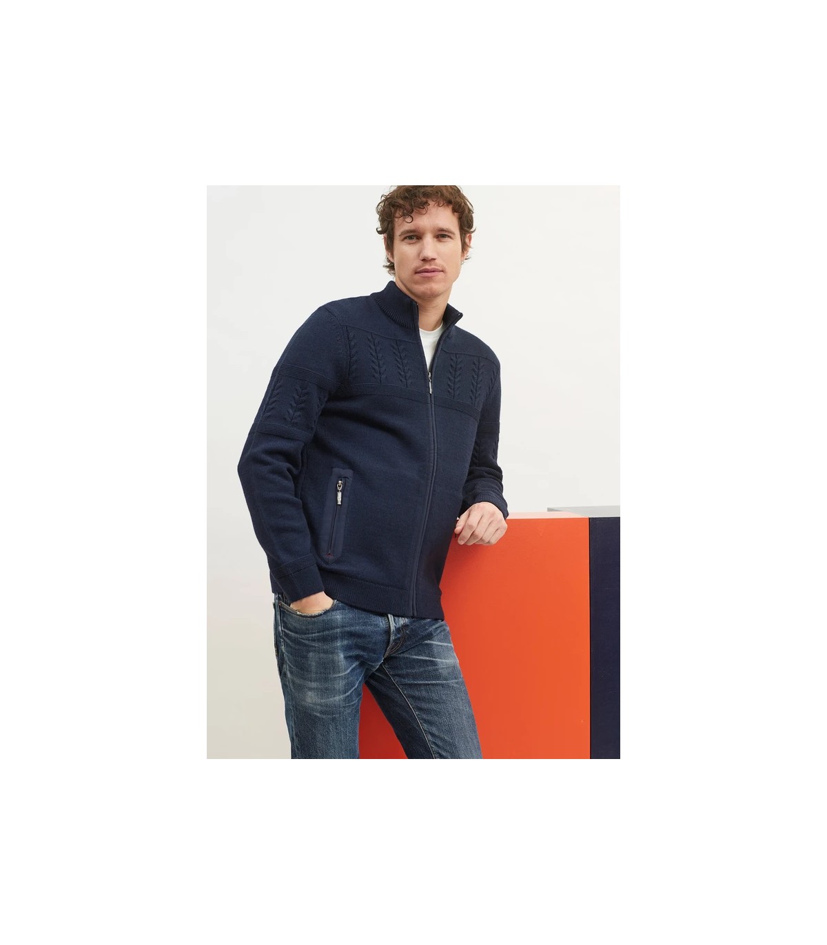 Gilet zippe saint-james ccnavy