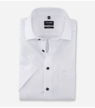 Chemise mc uni olymp 00blanc