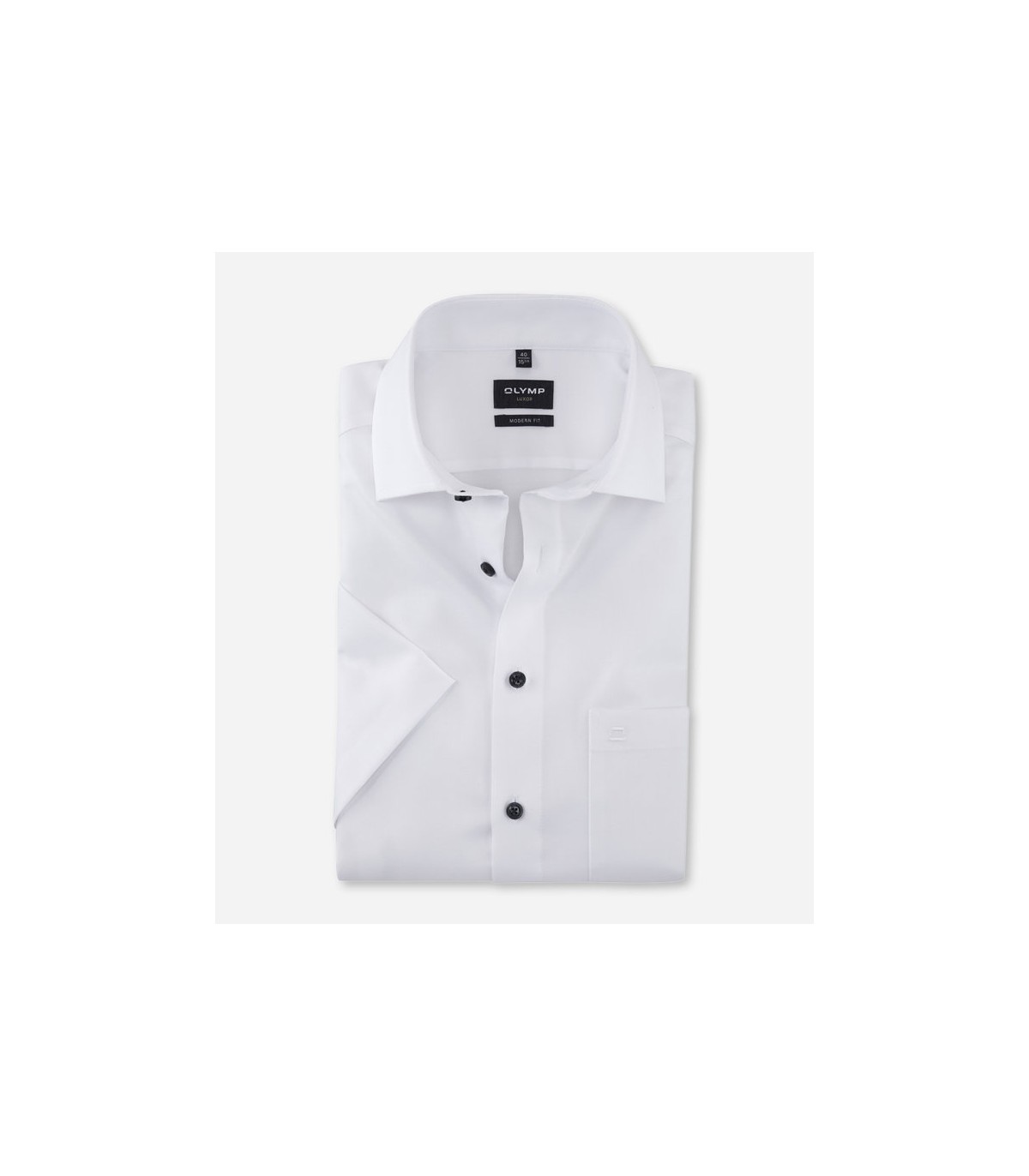 Chemise mc uni olymp 00blanc