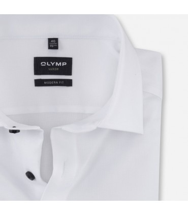 Chemise mc uni olymp 00blanc