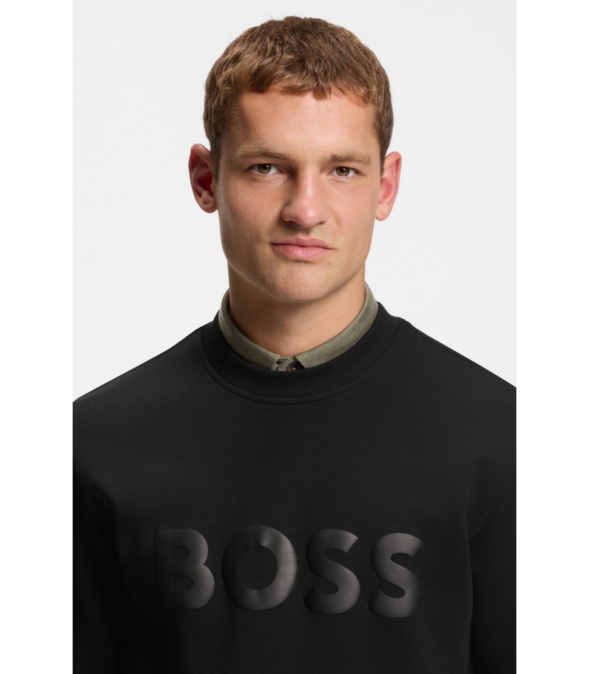 Sweat col rond boss green 001black