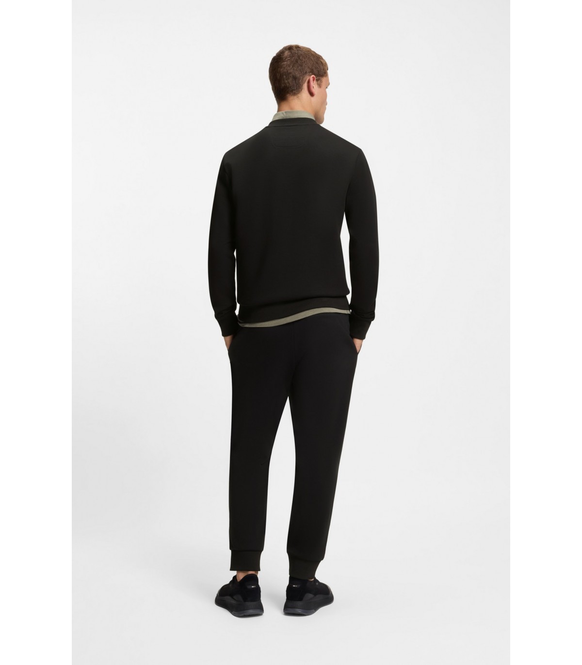 Sweat col rond boss green 001black