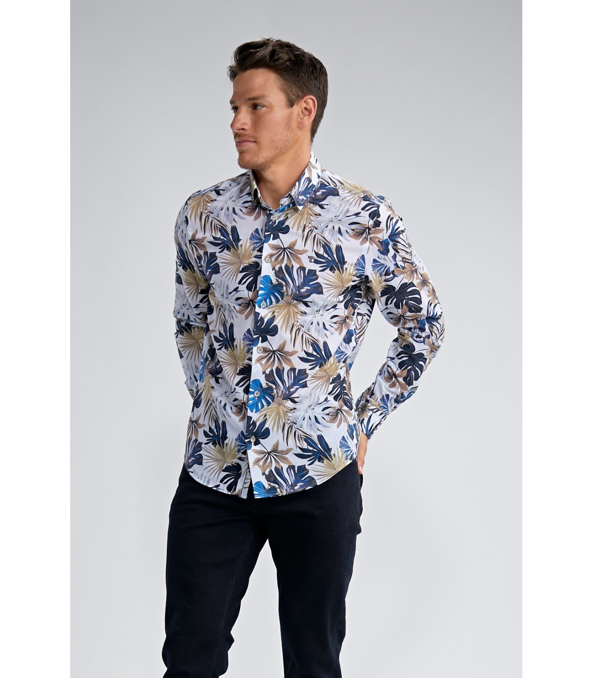 Chemise ml benson & cherry blanc-marine