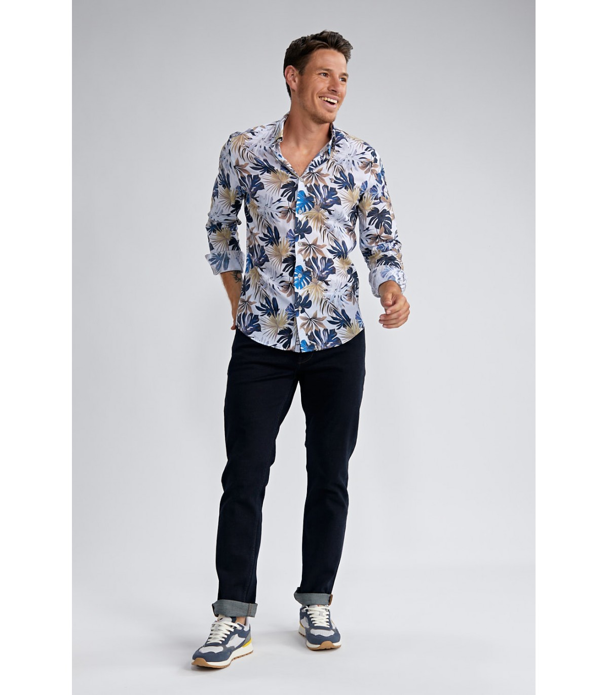 Chemise ml benson & cherry blanc-marine