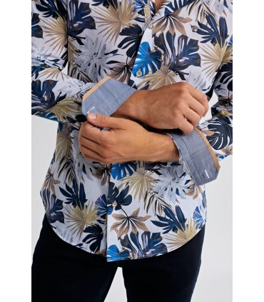Chemise ml benson & cherry blanc-marine