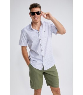 Chemise mc benson & cherry blanc-beige