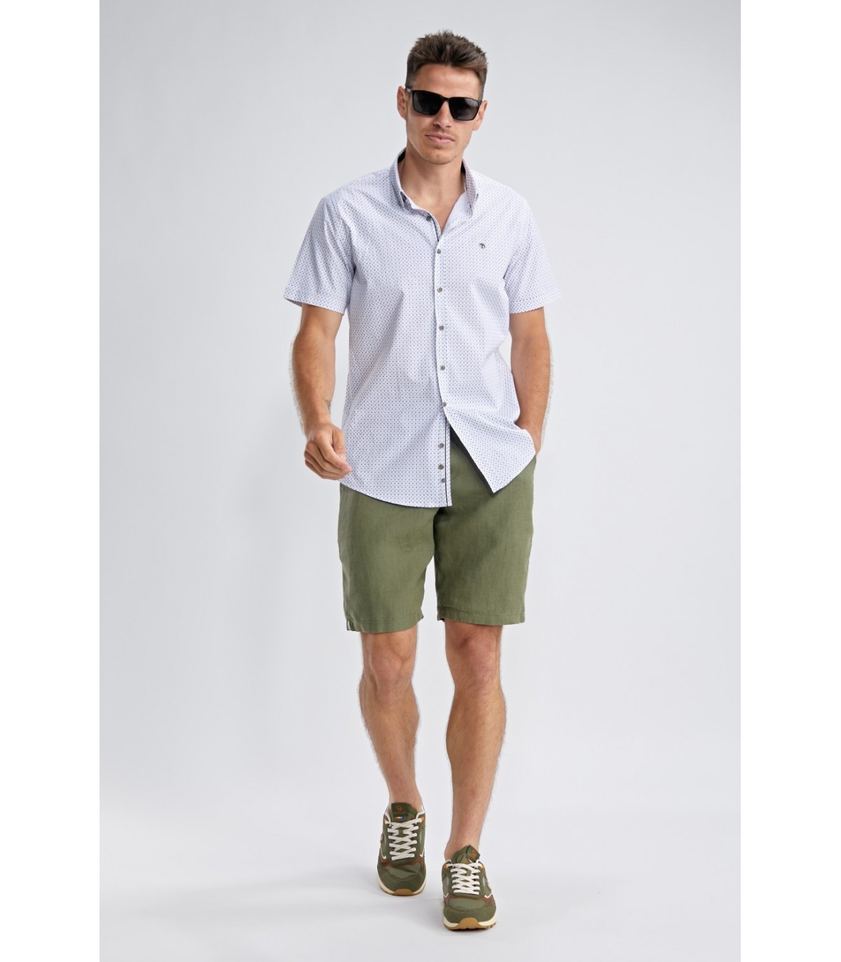 Chemise mc benson & cherry blanc-beige