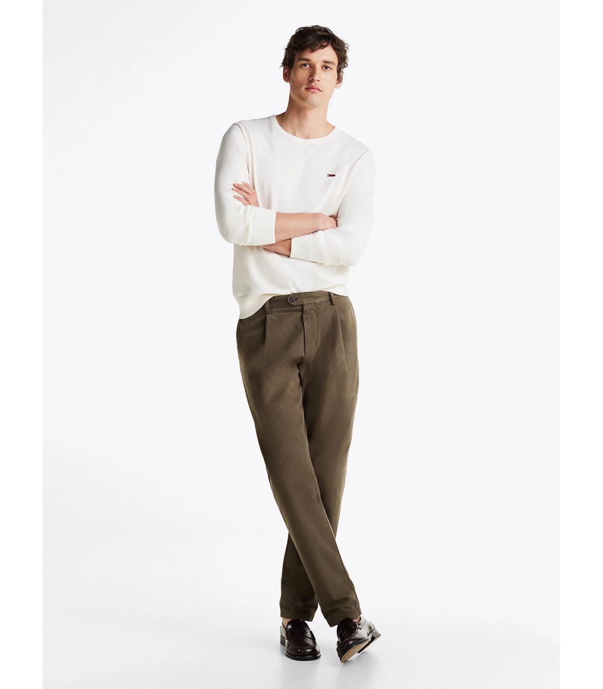 Pull col rond tommy menswear z00ivory