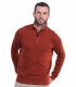 Pull col zippe ethnic blue rouille