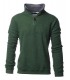 Pull col zippe ethnic blue vert sapin
