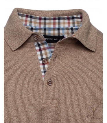 Polo ml ethnic blue mokaclair