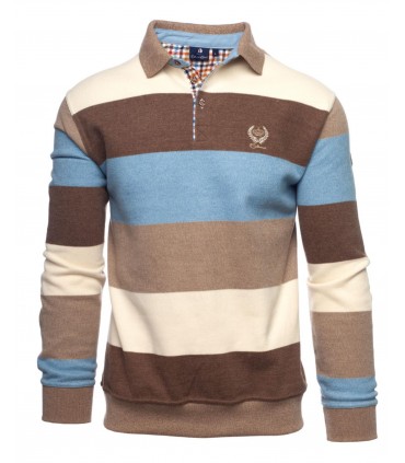 Polo ml ethnic blue ciel
