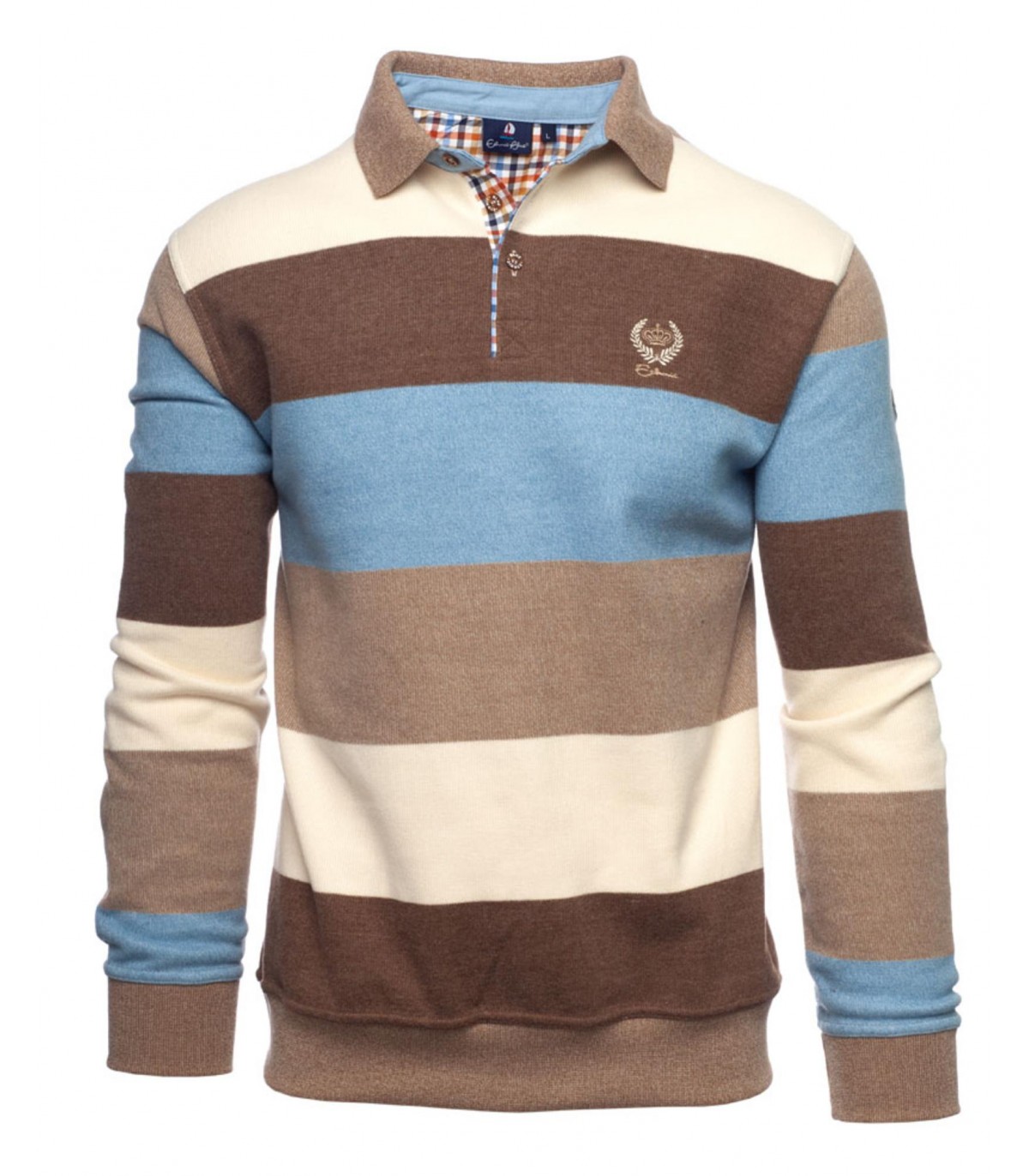 Polo ml ethnic blue ciel