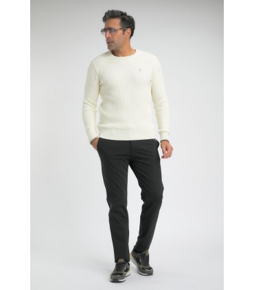 Pull col rond benson & cherry ecru