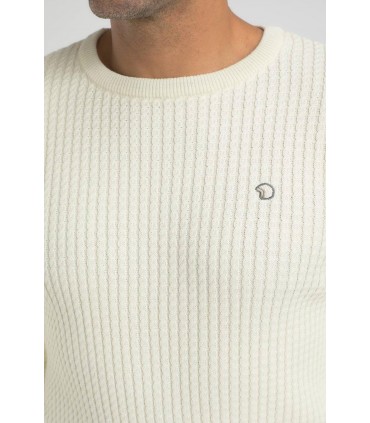 Pull col rond benson & cherry ecru