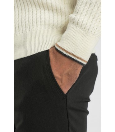 Pull col rond benson & cherry ecru