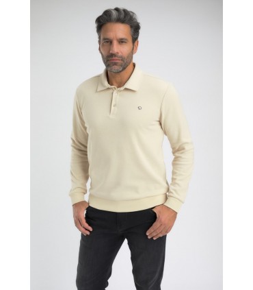 Sweat col polo benson & cherry ecru